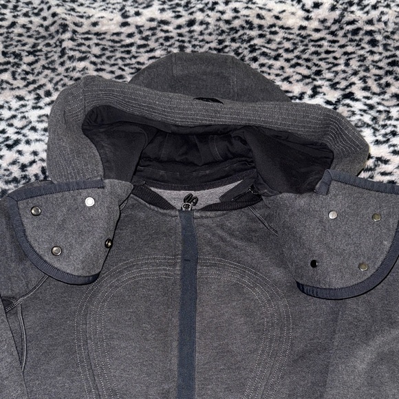 Charcoal and Black Hooded Jacket - Picture 3 of 6